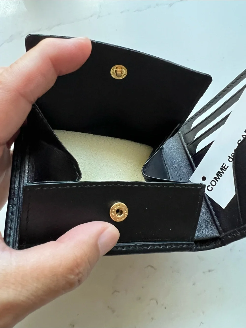 Comme des Garcons Black Embossed Leather Wallet